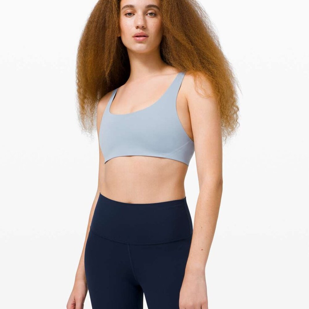 Lululemon In Alignment Straight Strap Bra (Light Support) in Light Blue, A/B
